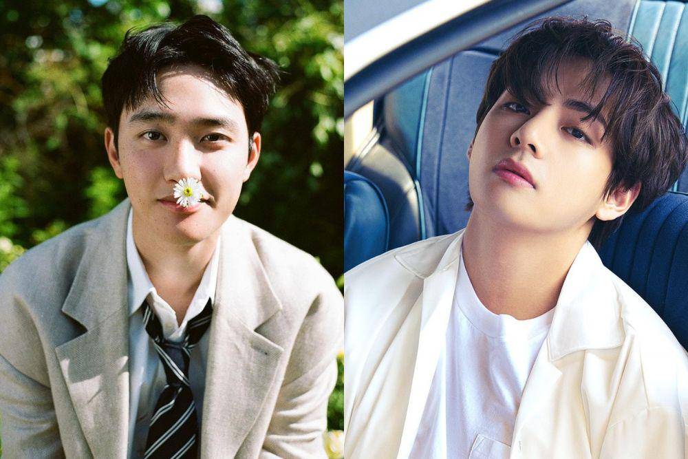 D.O EXO dan V BTS (instagram.com/smtown | instagram.com/bts.bighitofficial)