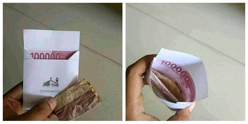 buka amplop nyesek (facebook.com/kementrianhumorindonesia)