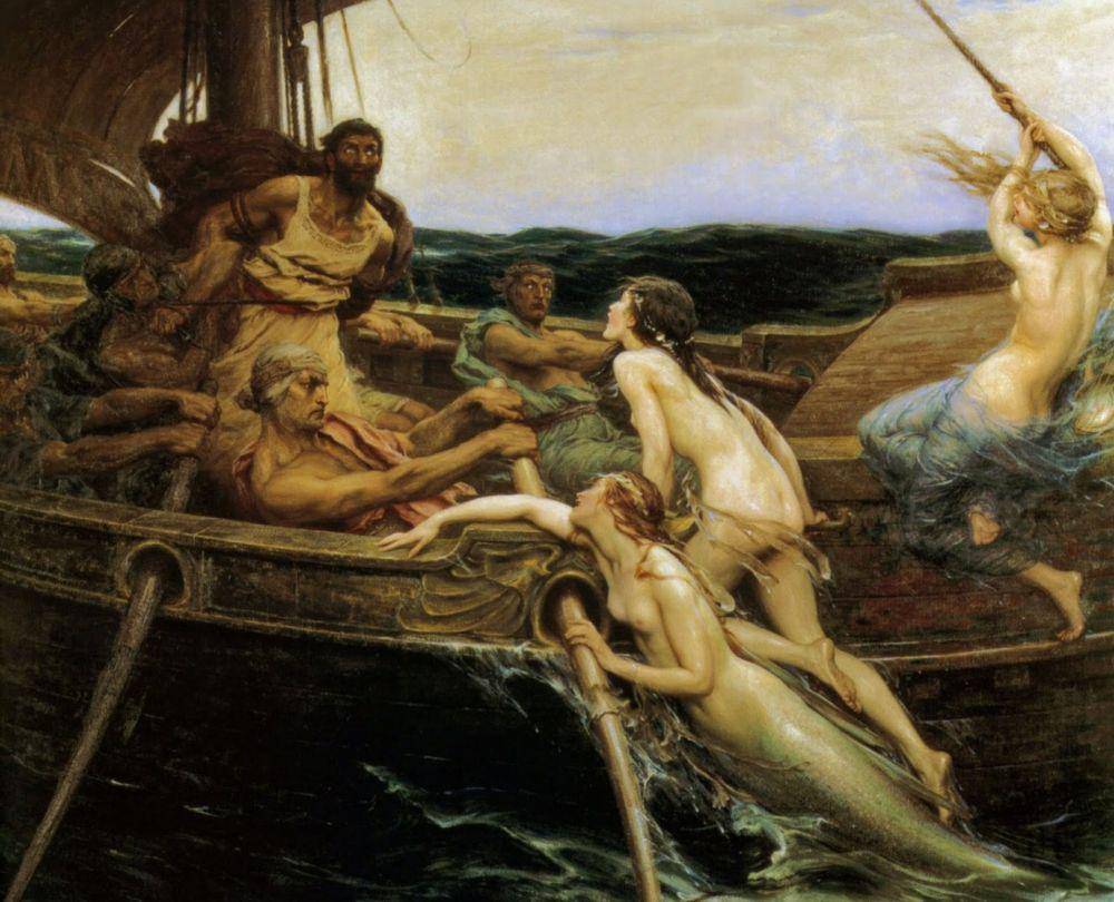 ilustrasi peri merfolk, Ulysses dan Sirene (commons.wikimedia.org/Herbert James Draper)