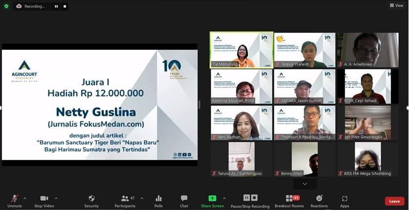 PTAR Umumkan Pemenang Kompetisi Jurnalistik Tambang Emas Martabe