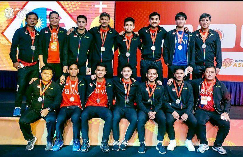 Tim beregu putra Indonesia saat meraih medali perak di Badminton Asia Team Championship 2022 (instagram.com/shohibulfikri)