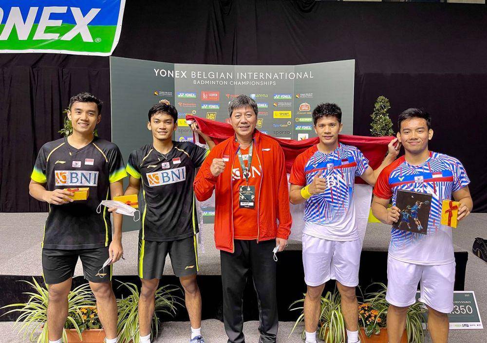 Muhammad Shohibul Fikri dan Bagas Maulana saat menjadi runner-up Belgian International 2021 (instagram.com/shohibulfikri)
