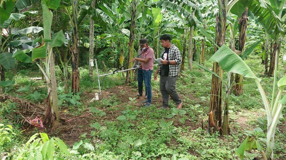 Tim Pusat Survey Badan Geologoi Bandung lakukan riset di lokasi temuan arca. IDN Times/ Bramanta Pamungkas