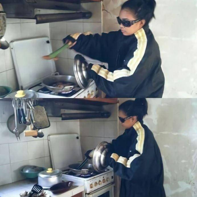 potret lucu emak-emak menggoreng (Instagram.com/humorsantuy)