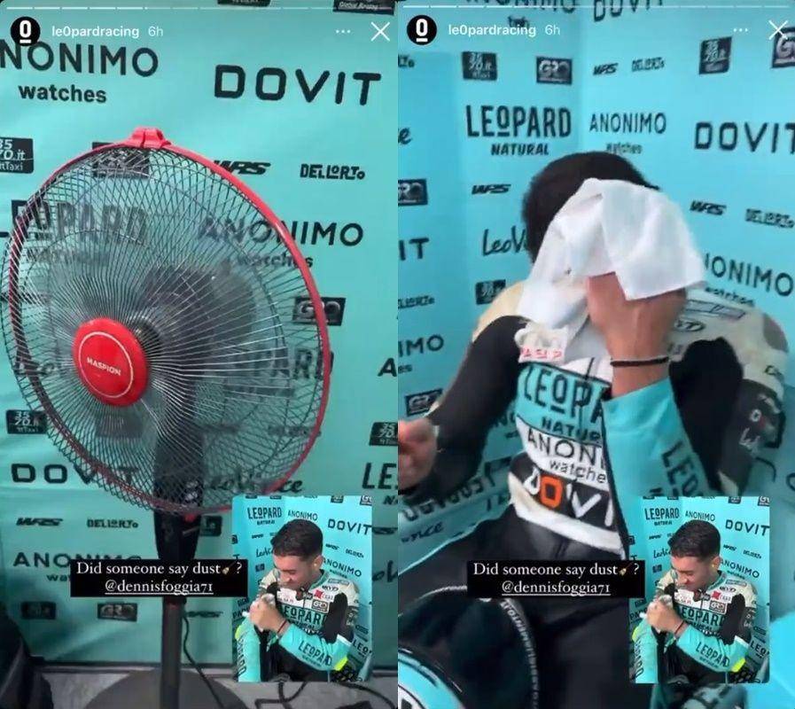 cara unik pembalap MotoGP ngadem (instagram.com/dennisfoggia71)