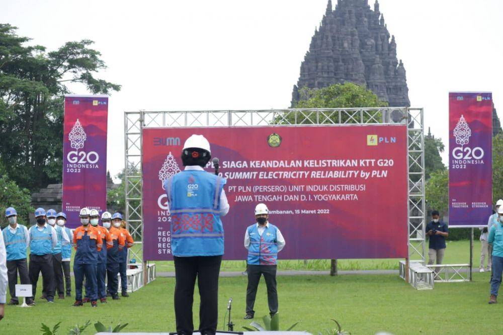 PT PLN (Persero) berkomitmen menjamin keandalan pasokan listrik tanpa padam atau zero down time pada pergelaran Energy Transition Working Group (ETWG) G20 di wilayah Jawa Tengah dan Daerah Istimewa Yogyakarta (DIY) pada Maret-Juli 2022. (Dok. PLN)