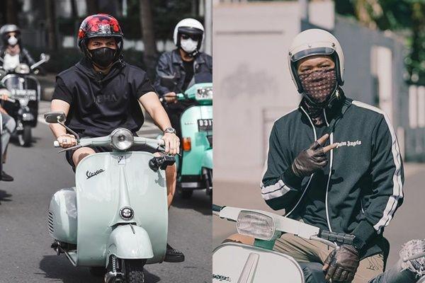10 Potret Geng Motor Atta Halilintar dan Para Adik, Pakai Vespa Klasik