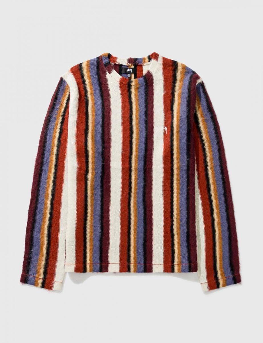 Vertical striped knit crew (hbx.com)