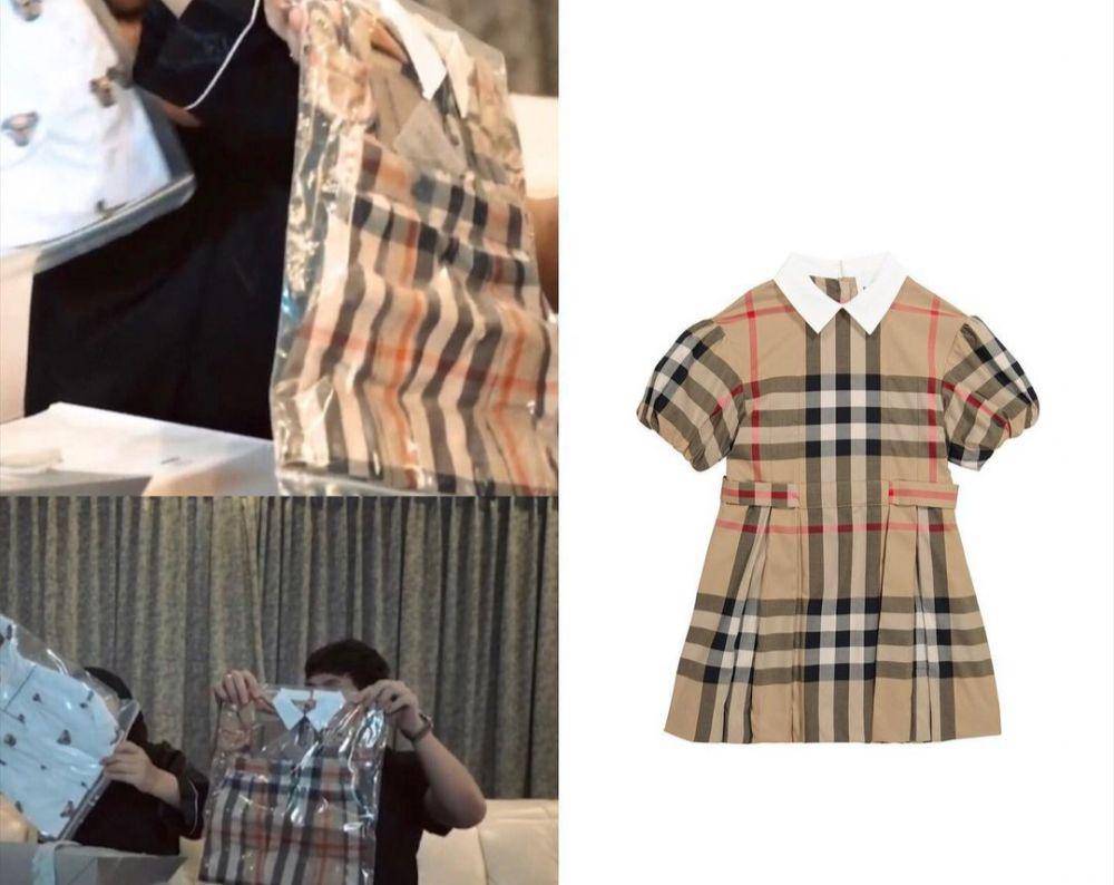 Baby Ameena memakai baju dari merk Burberry (instagram.com/fashion_aureliehermansyah_atta)