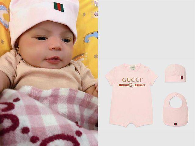 Baby Ameena memakai baju dari merk Gucci (instagram.com/fashion_aureliehermansyah_atta)