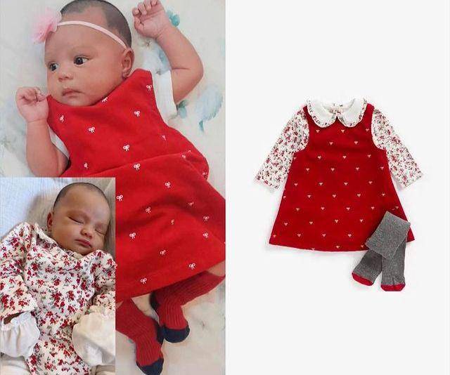Baby Ameena memakai baju dari merk Mothercare (instagram.com/fashion_aureliehermansyah_atta)