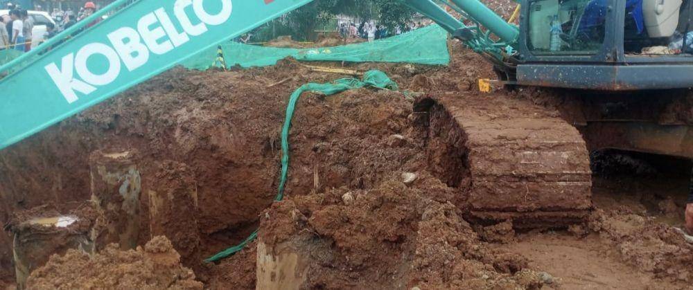 Lokasi galian tanah proyek pembangunan jalan tol Cinere-Jagorawi di Kecamatan Limo, Kota Depok. (Istimewa)