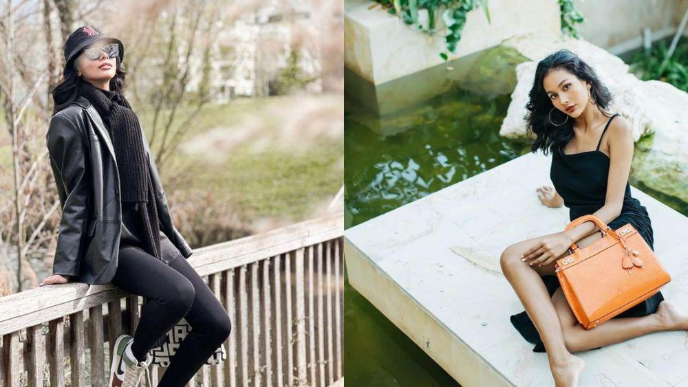 9 Potret Aurra Kharishma Pakai Outfit Hitam, Elegan!