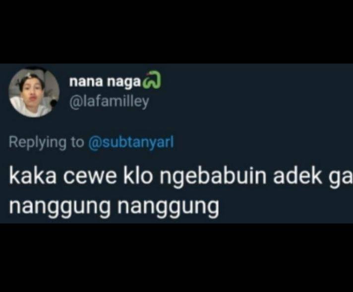 cerita lucu punya kakak cewek (twitter.com/nananaga)