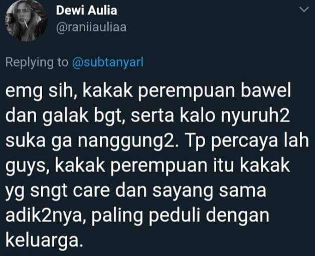 cerita lucu punya kakak cewek (twitter.com/dewiaulia)
