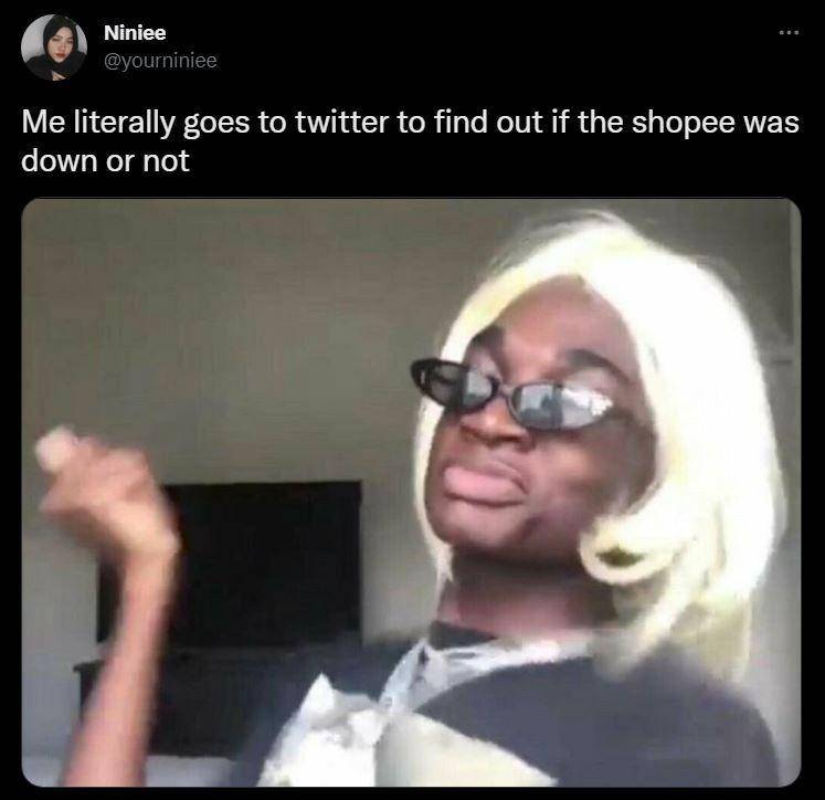 reaksi kesel warganet Shopee down (twitter.com/yourniniee)