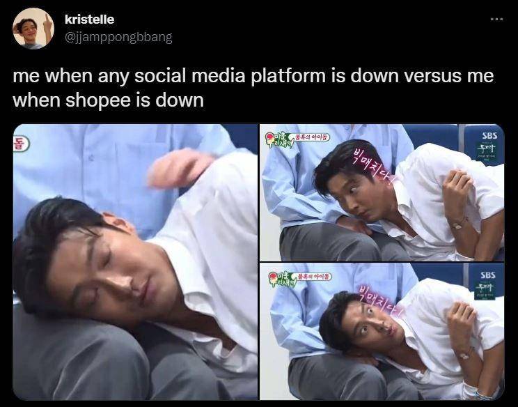 reaksi kesel warganet Shopee down (twitter.com/jjamppongbbang)