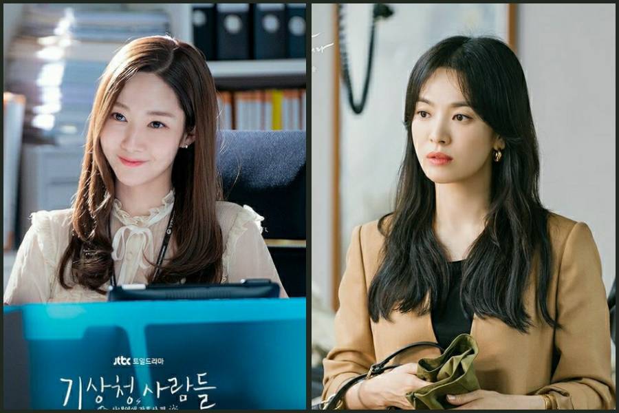 kolase potret Park Min Young di Forecasting Love and Weather dan Song Hye Kyo di Now, We Are Breaking Up (instagram.com/jtbcdrama | instagram.com/sbsdrama.official)