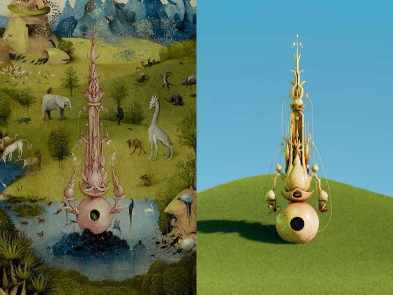 The Garden of Earthly Delights by Hieronymus Bosch (dok. Museo Nacional del Prado via artsy.net) | cuplikan MV Red Velvet "Feel My Rythm" (youtube.com/SMTOWN)