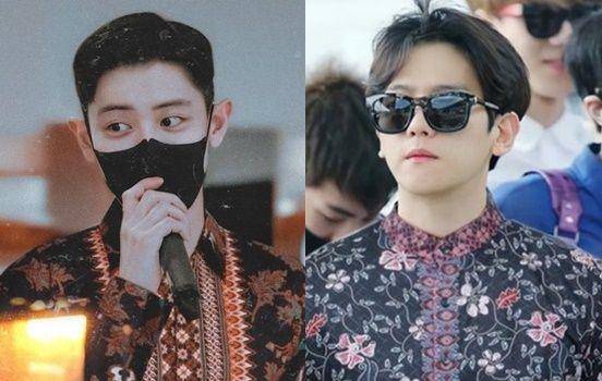 Editan Chanyeol dan Baekhyun EXO pakai batik (Twitter.com/parkyurii_)