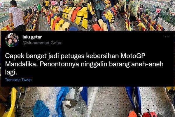 curhat petugas kebersihan Sirkuit Mandalika (twitter.com/muhammad_getar | twitter.com/ulul_annisa)