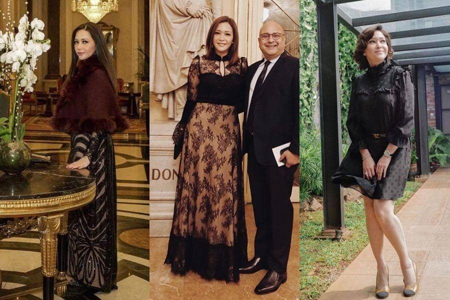 10 Ide OOTD Kondangan Warna Hitam ala Maia Estianty, Selalu Fancy!