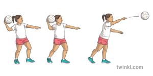 Ilustrasi Teknik Shoulder Pass (haloedukasi.com)