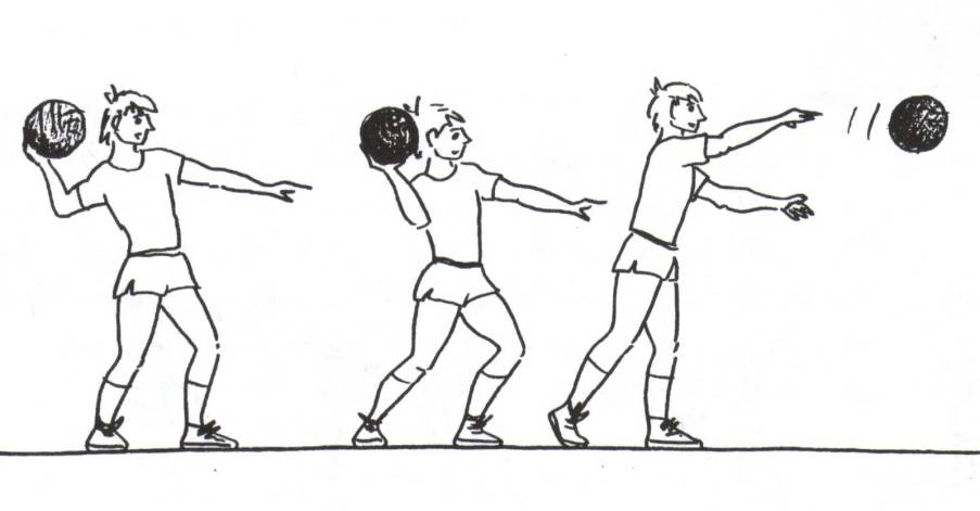 Ilustrasi teknik Baseball Pass (penjasorkes.com)