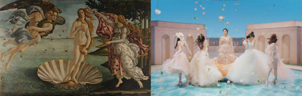 The Birth of Venus by Sandro Botticelli (dok. Uffizi Gallery) | cuplikan MV Red Velvet "Feel My Rythm" (youtube.com/SMTOWN)