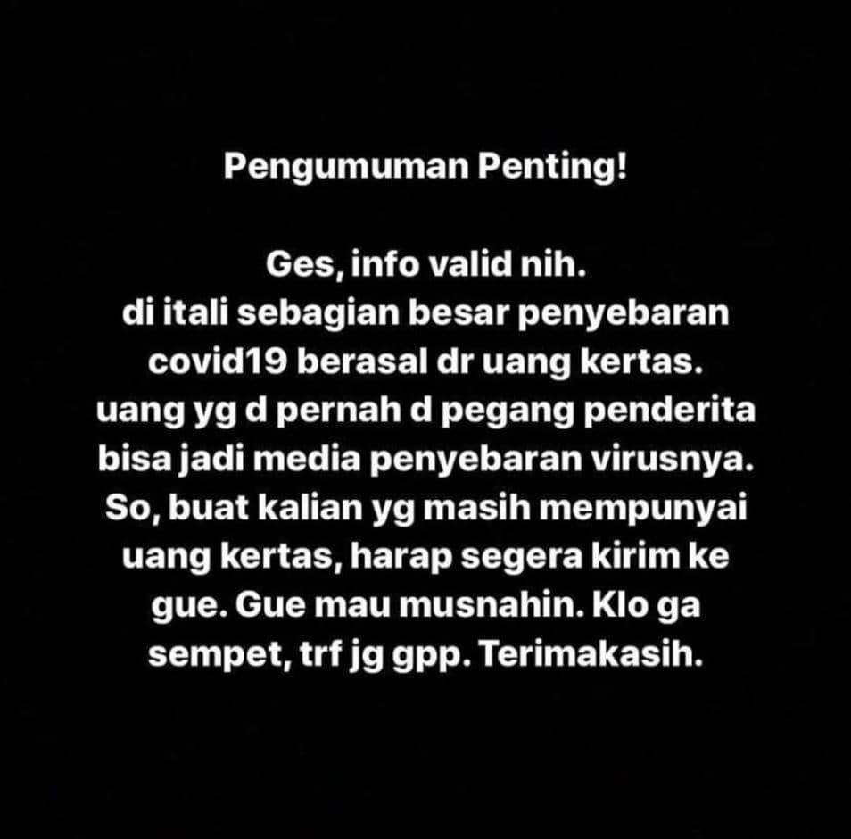 cari kesempatan dalam kesempitan (instagram.com/receh.id)