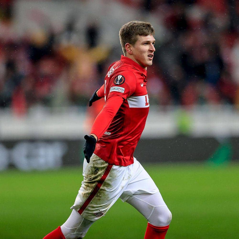 Aleksandr Sobolev saat membela Spartak Moskow di Liga Europa. (instagram.com/a.sobolev97)