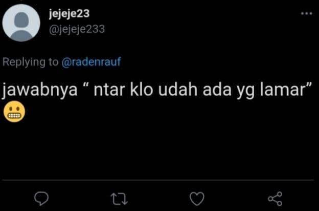 jawaban saat ditanya kapan nikah (twitter.com/jejeje23)