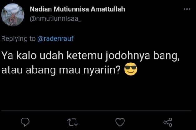 jawaban saat ditanya kapan nikah (twitter.com/nadianmutiunnisaamattullah)