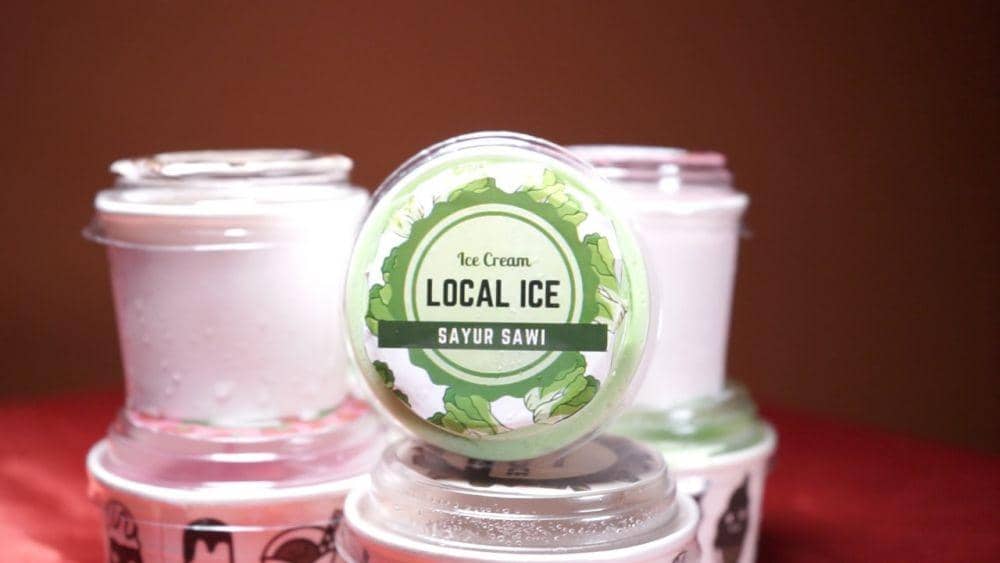 Ice cream berbahan sawi. Dok. Humas Undika.