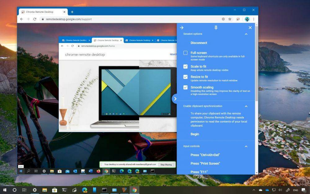 ilustrasi Chrome Remote Desktop (pureinfotech.com)