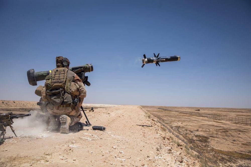 Ilustrasi FGM-148 Javelin dalam sebuah latihan militer (twitter.com/CJTFOIR)