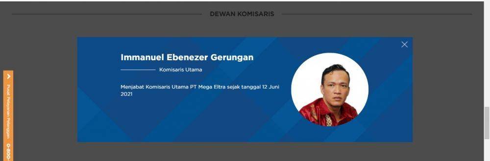 Mantan Komut PT Mega Eltra, Immanuel Ebenezer (Dok. Mega Eltra)