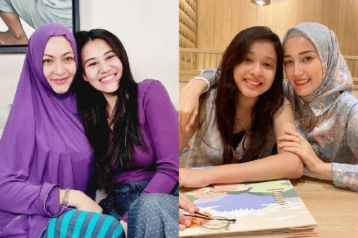 kolase foto artis cewek bareng putri sambungnya  (instagram.com/keemaentertainmet | instagram.com/adeliapasha)