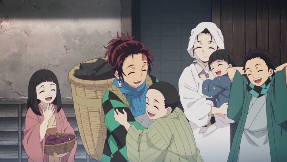 Tanjiro Kamado dan keluarganya (dok. ufotable/Demon Slayer: Kimetsu no Yaiba the Movie: Mugen Train)