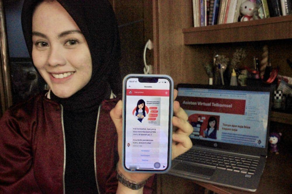 Telkomsel memiliki layanan virtual diberi nama Asisten Virtual Telkomsel Veronika. (Dok. Telkomsel).
