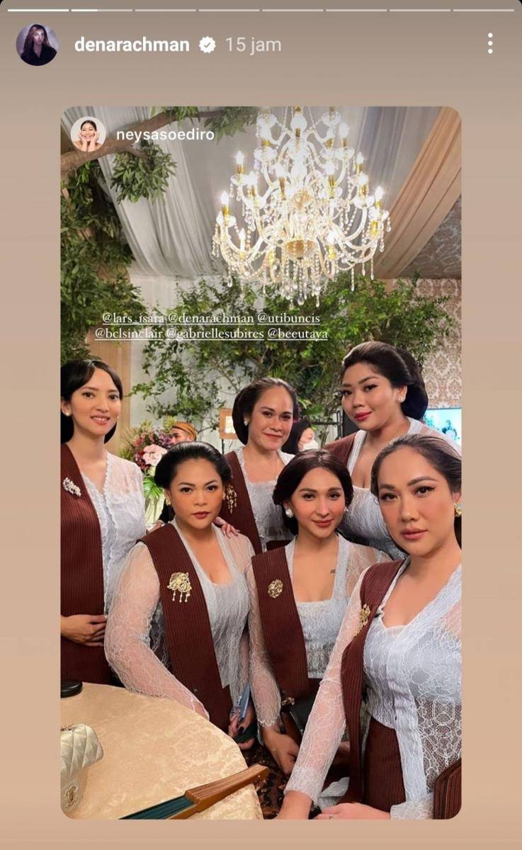 potret BCL jadi bridesmaid (Neysa Soediro via instagram.com/denarachman)
