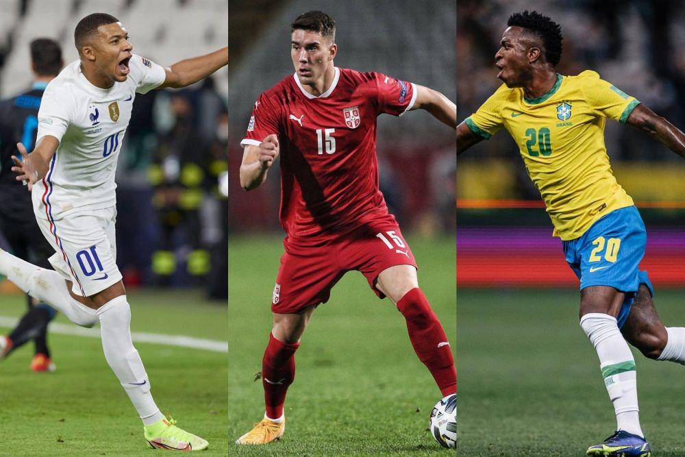 potret Kylian Mbappe, Dusan Vlahovic, dan Vinicius Junior (twitter.com/KMbappe | twitter.com/6ixSideCalcio | instagram.com/vinijr)
