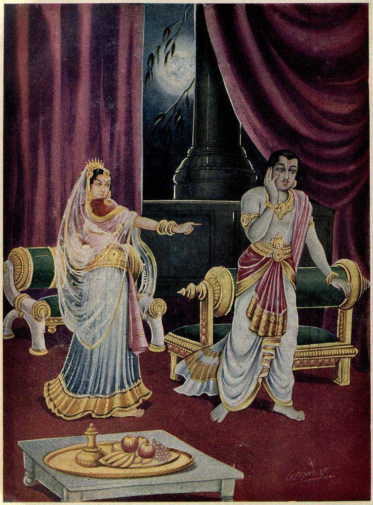 lukisan Urwasi mengutuk Arjuna (wikimedia.org)
