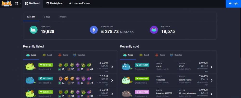 Axie Marketplace (marketplace.axieinfinity.com)