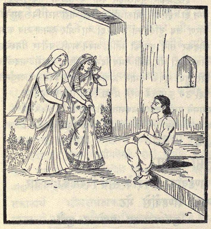 lukisan Kunti memohon maaf dari Yudistira dan istrinya, Drupadi (wikimedia.org)