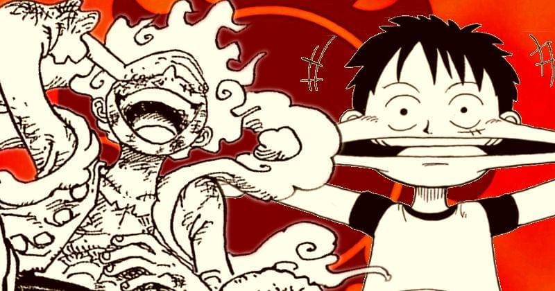 Luffy dalam wujud "Nika" dan Luffy kecil. (Berbagai Sumber)