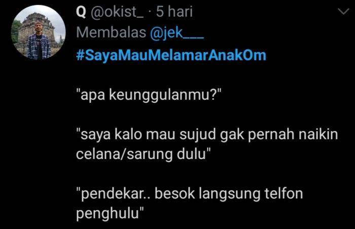 jokes receh ngelamar anak om (twitter.com/q)