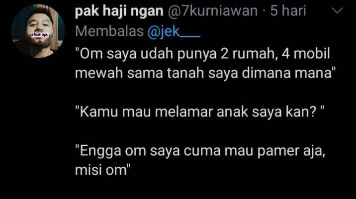 jokes receh ngelamar anak om (twitter.com/pakhajingan)