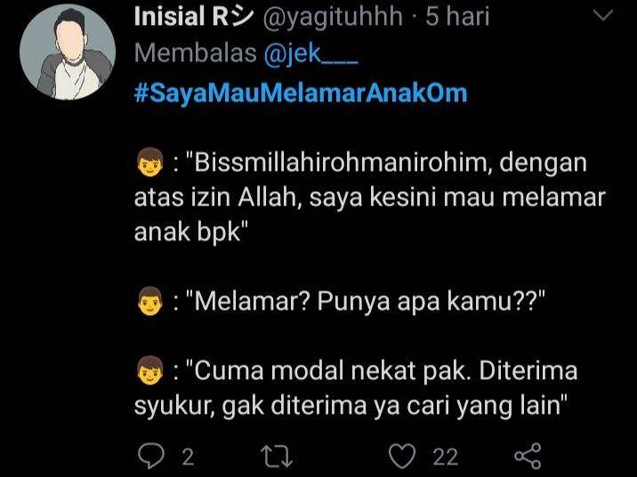 jokes receh ngelamar anak om (twitter.com/inisialr)