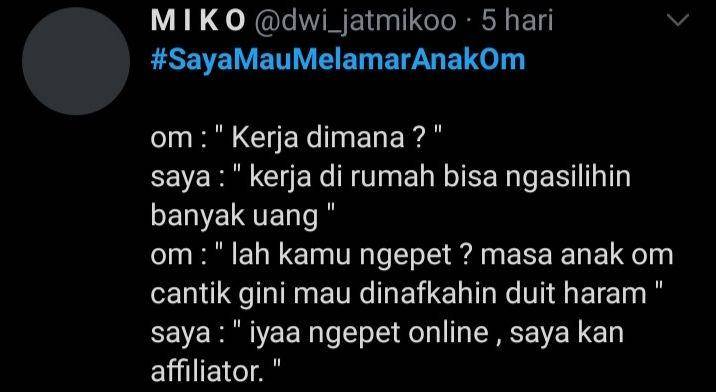 jokes receh ngelamar anak om (twitter.com/miko)